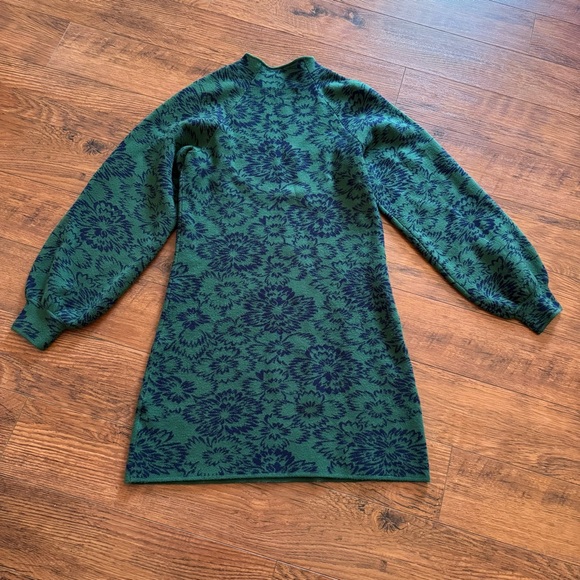 Maeve By Anthropologie The Beatriz Sweater Dress Womens Small Green Mock Neck - Picture 5 of 7